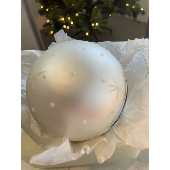 Christmas Ornament Thomas Kinkade Moonlit Sleigh Ride Large Glass 2004 with Box - Picture 8 of 13